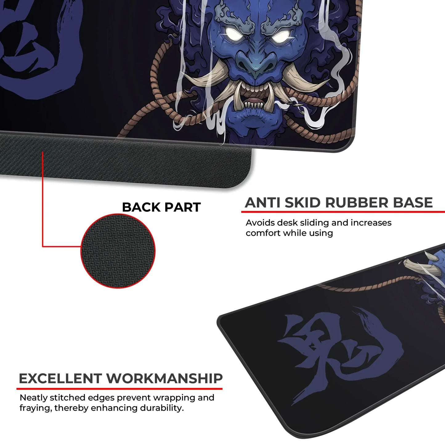 Demon Oni - Blue - E-XL Mousepad