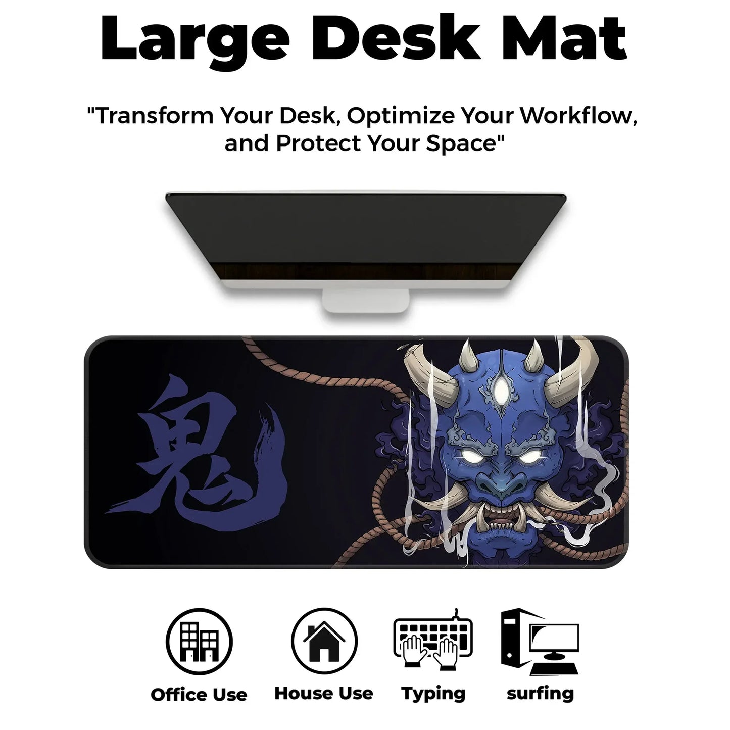 Demon Oni - Blue - E-XL Mousepad