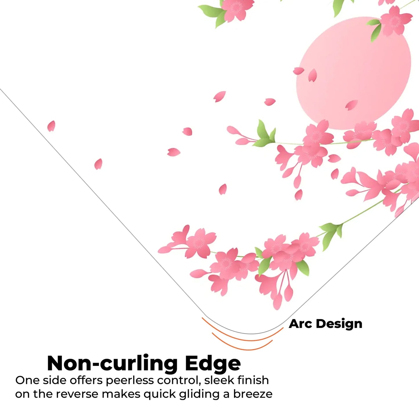 Sakura Petals Moon - White - XXL Mousepad