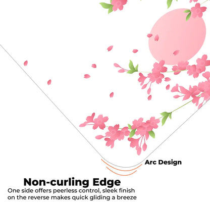 Sakura Petals Moon - White - E-XL Mousepad