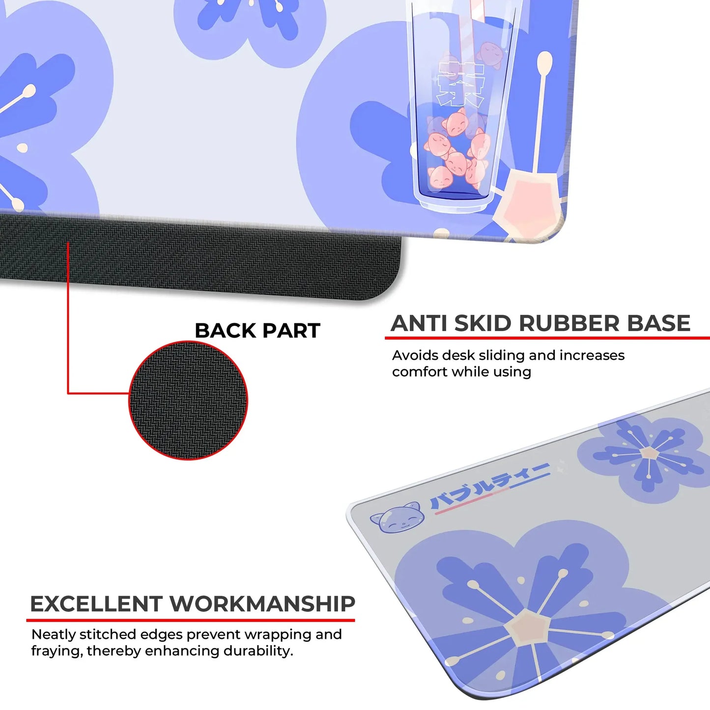 Bubble Tea Cup - Blue - XXL Mousepad