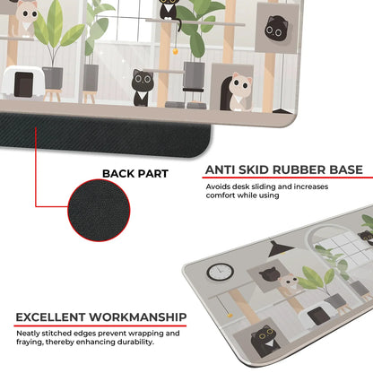 Playing Black Kittens - Grey - XXL Mousepad
