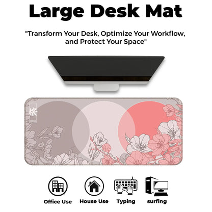 Sakura Circles - Peach - XL Mousepad