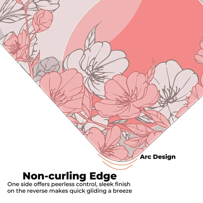 Sakura Circles - Peach - XL Mousepad