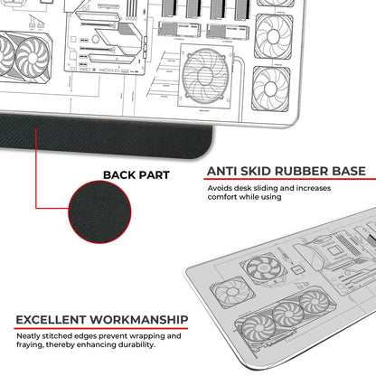 PC Building Guide - White - XL Mousepad