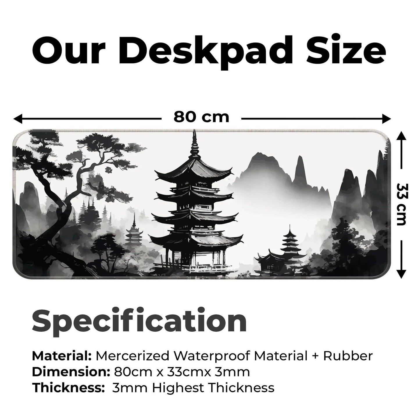 Japanese Zen Temple - E-XL Mousepad