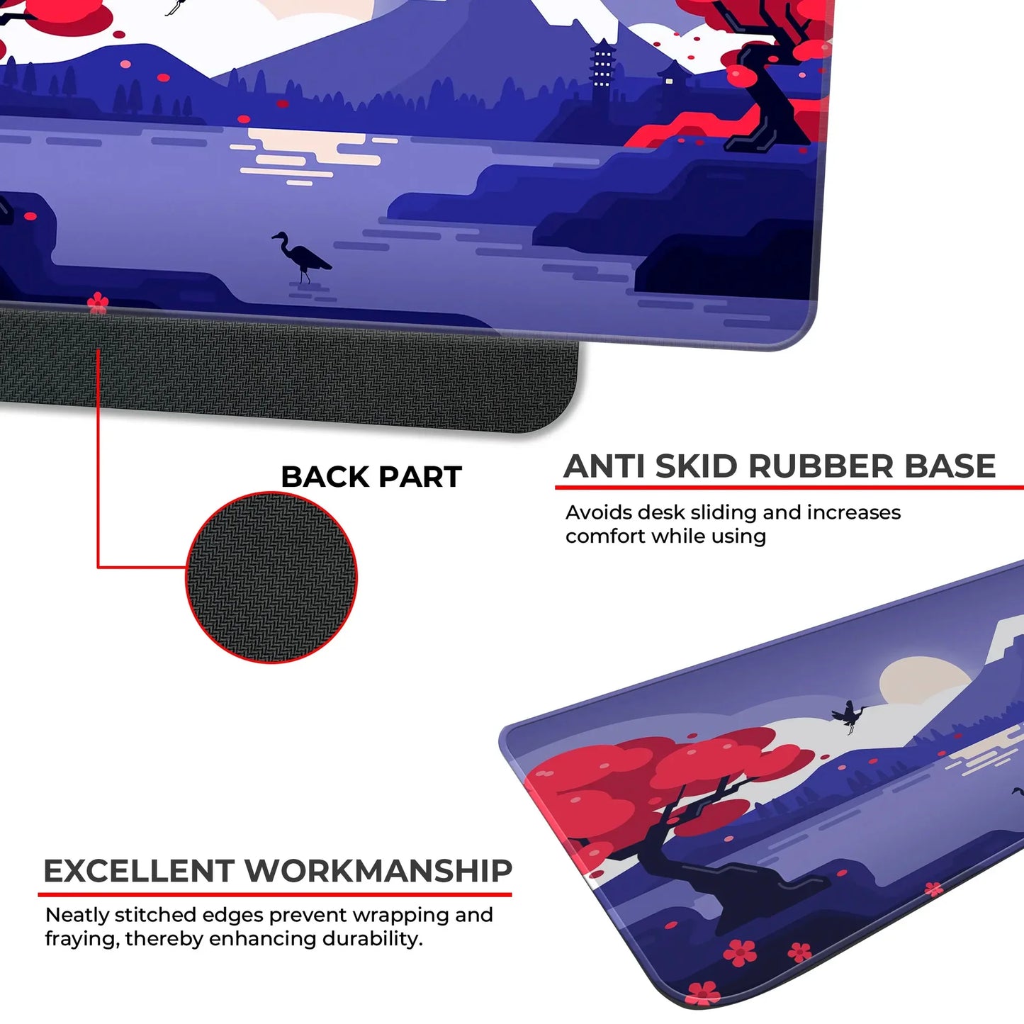 Mountains Art - Purple - XL Mousepad