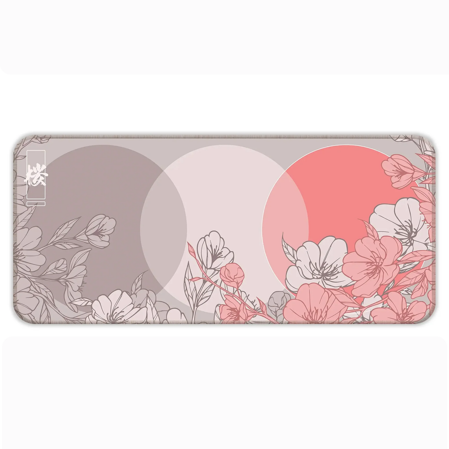 Sakura Circles - Peach - XXL Mousepad