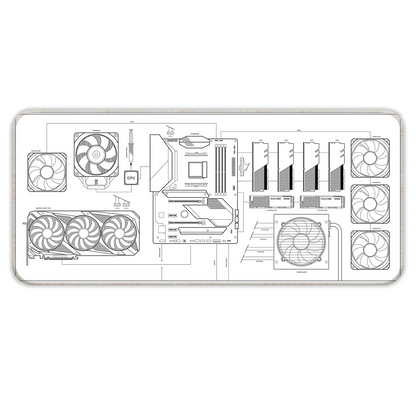PC Building Guide - White - E-XL Mousepad