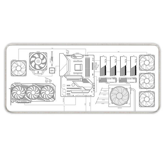 PC Building Guide - White - E-XL Mousepad