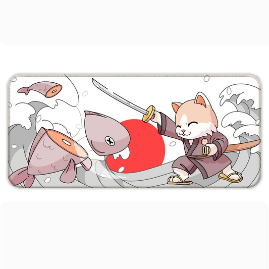 Japanese Cat - White - E-XL Mousepad