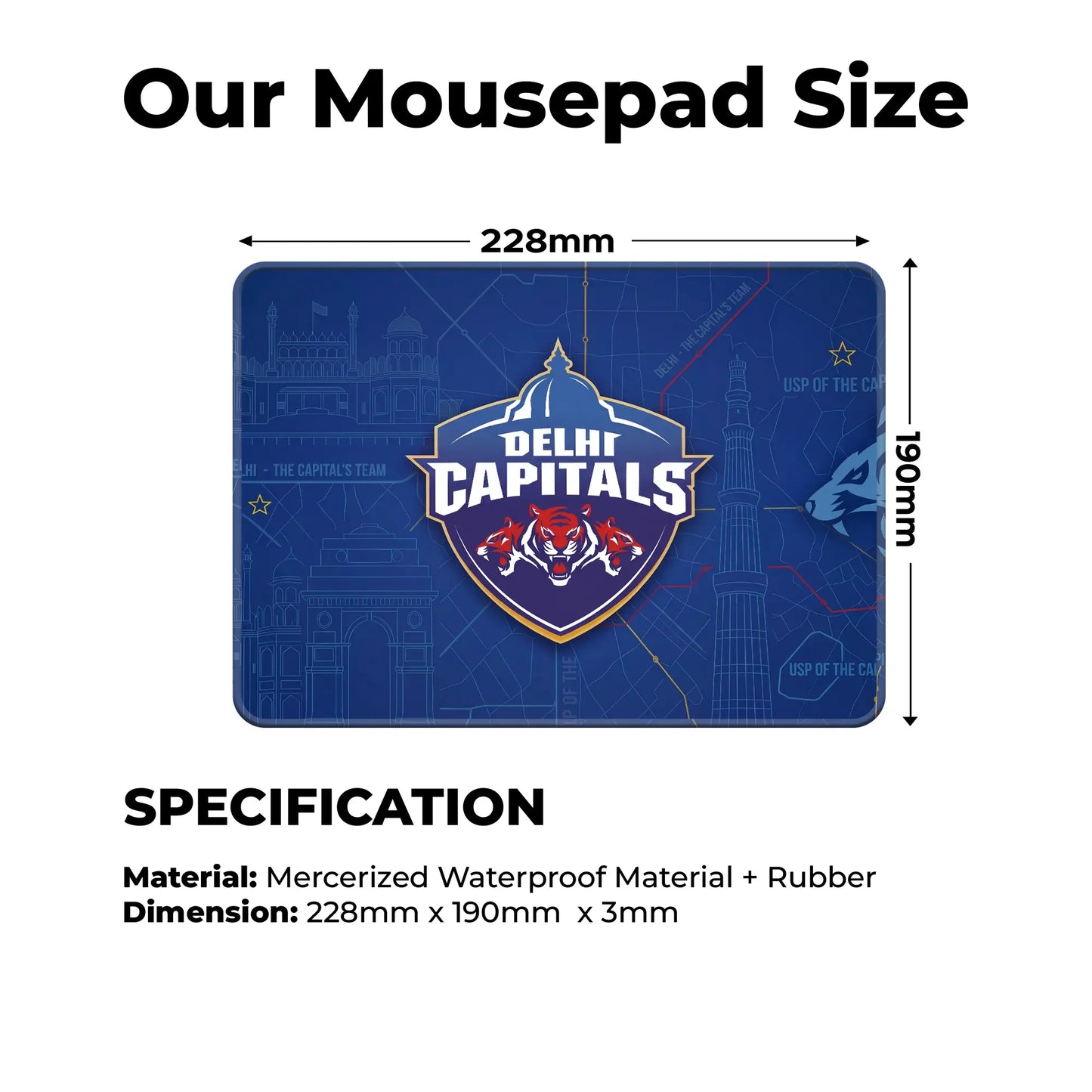 Delhi Capitals – S Size Mousepad (Special Cricket Edition)