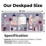 Relaxed Black Kittens - Lavender - XXL Mousepad - Image 2