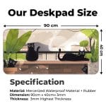 Relaxed Black Kittens - Green - XXL Mousepad - Image 2