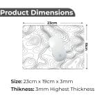 White Topography - S Size Mousepad - Image 2
