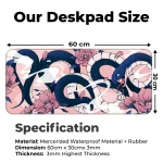 Sakura Snakes - Blue - XL Mousepad - Image 2