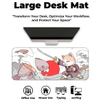 Japanese Cat - White - XL Mousepad - Image 6