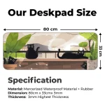 Relaxed Black Kittens - Green - E-XL Mousepad - Image 2