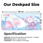 Japanese Cat - Blue - XL Mousepad - Image 2