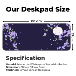 Sakura Petals Moon - Purple - E-XL Mousepad - Image 2