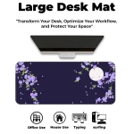 Sakura Petals Moon - Purple - E-XL Mousepad - Image 6