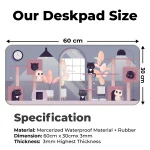 Relaxed Black Kittens - Lavender - XL Mousepad - Image 2