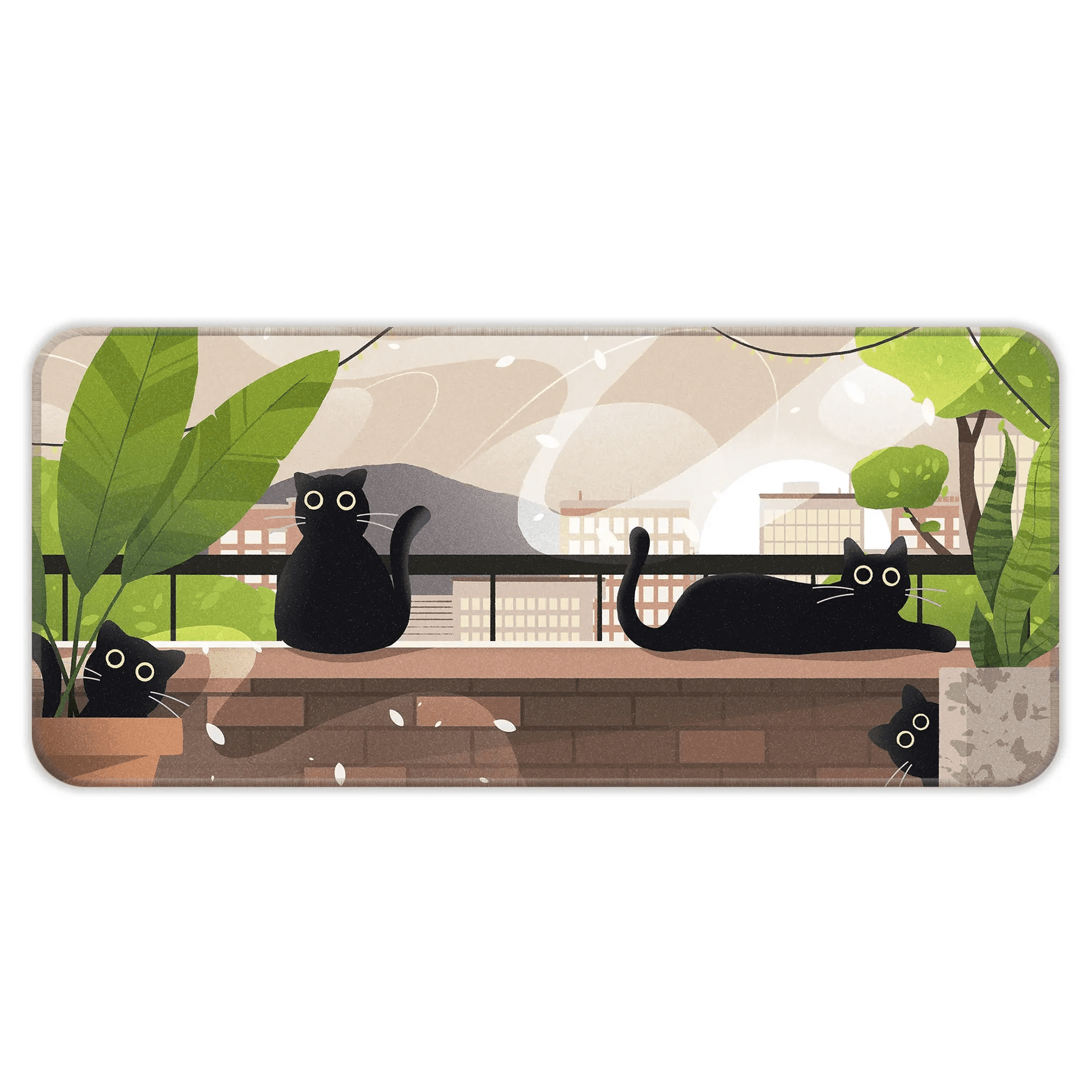 TM_SAMA_370_00010-12.png Relaxed Black Kittens - Green - E-XL Mousepad - Image 1