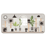 Playing Black Kittens - Grey - E-XL Mousepad