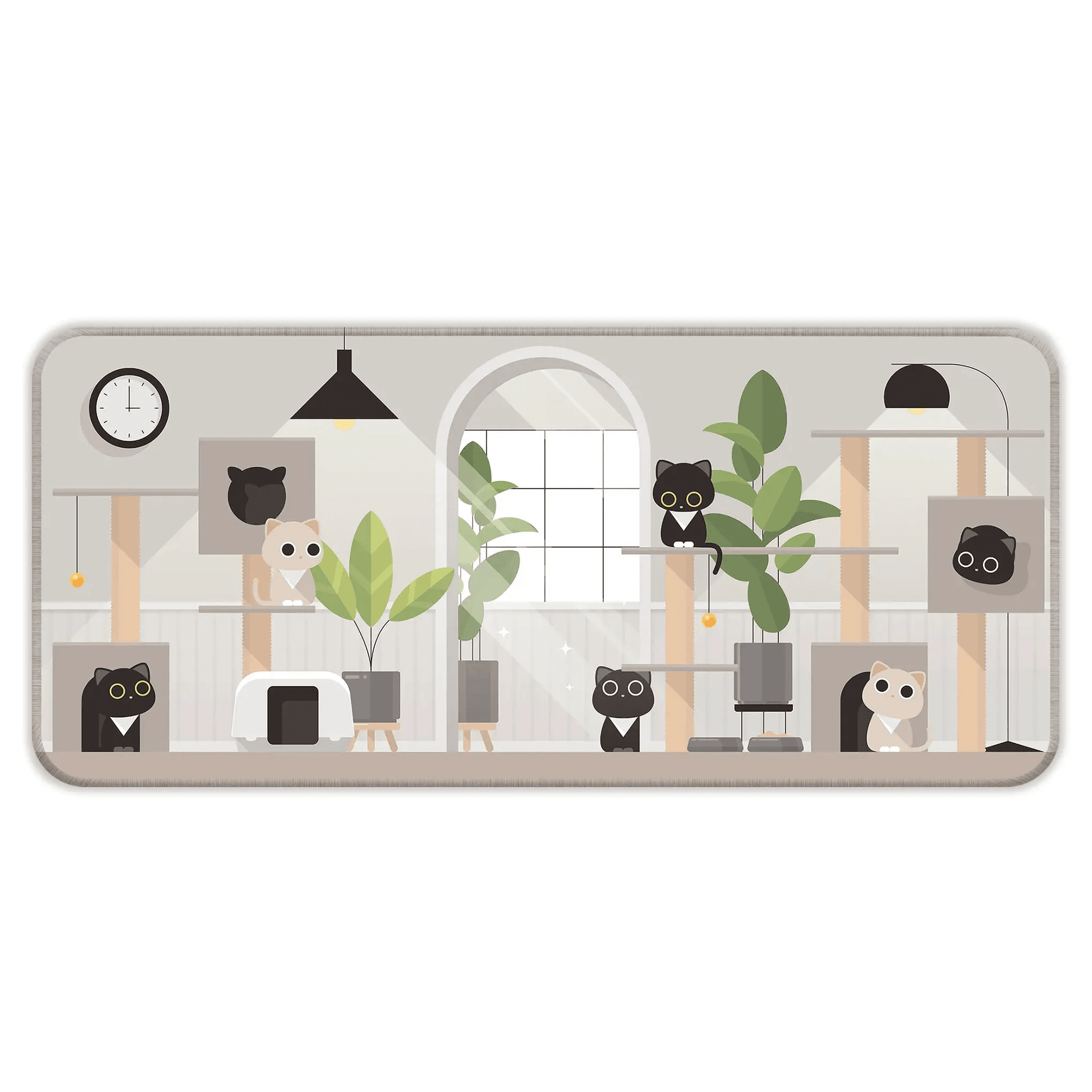 TM_SAMA_370_00010-14.png Playing Black Kittens - Grey - E-XL Mousepad - Image 1