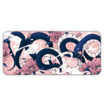 Sakura Snakes - Blue - XL Mousepad
